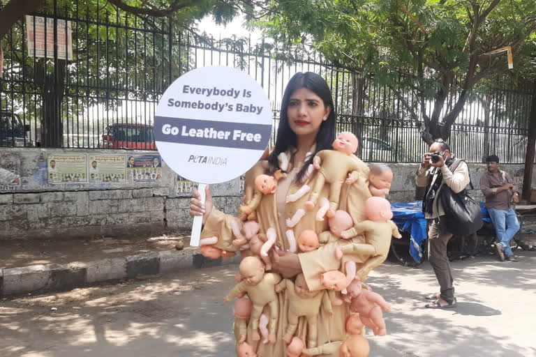 PETA Awareness Campaign in hyderabad on save animals and go leather free