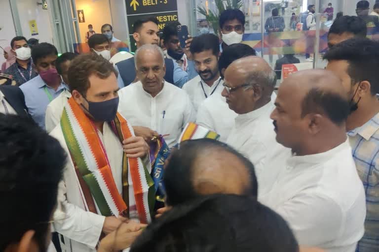 CONGRESS LEADER RAHUL GANDHI REACHED HYDERABAD