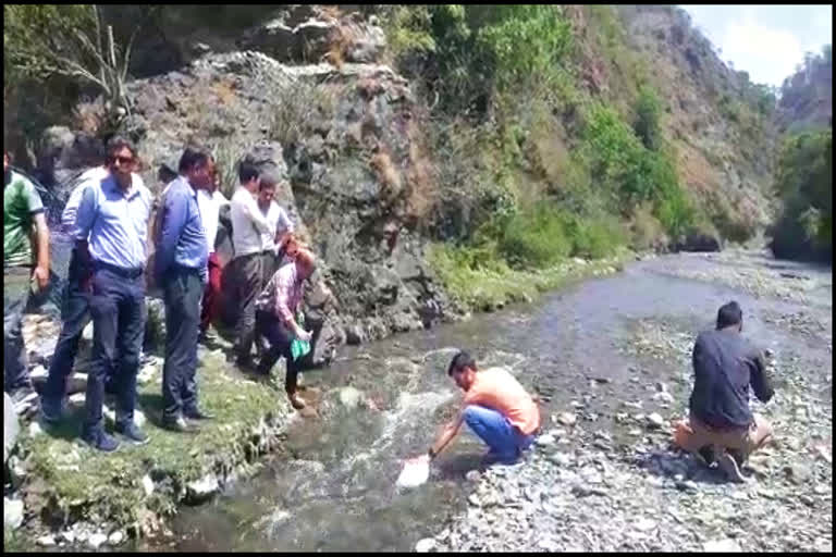 samples of contaminated water of Ashwani Khad