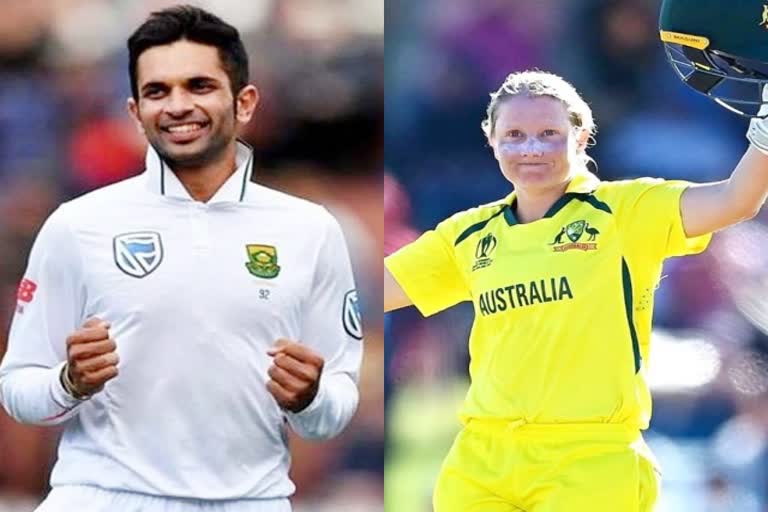 प्लेयर ऑफ द मंथ  player of the month  International Cricket Council  Keshav Maharaj  Simon Harmer  Nat Sciver  Lisa Sthalekar  Alyssa Healy  स्पिनर केशव महाराज  Sports News  खेल समाचार