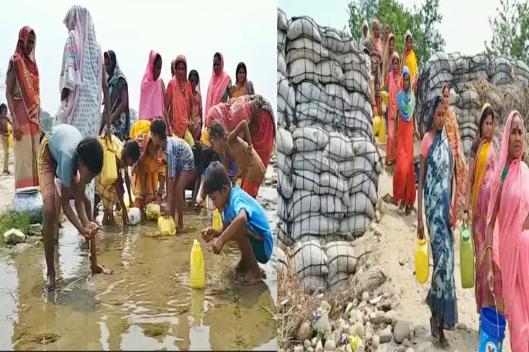 People of Bhikhnathodi village of Bihar go to Nepal to bring water