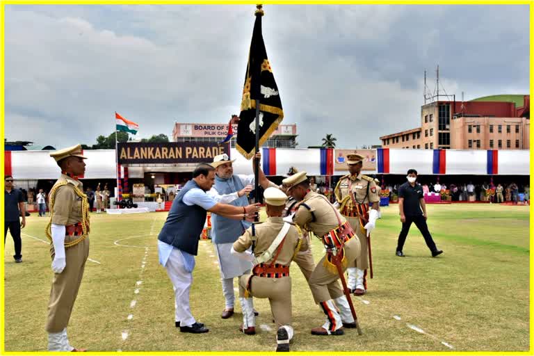 Presentation of president's colours to assam police