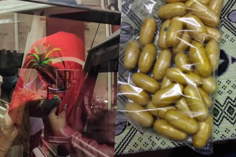 smuggling drugs by swallowing capsules  Ugandan woman arrested for smuggling drugs  cases of drug smuggling in Coimbatore airport  മയക്ക് മരുന്ന് ക്യാപ്സ്യൂളുകള്‍ വിഴുങ്ങി കടത്താന്‍ ശ്രമം  ഉഗാണ്ടന്‍ വനിത കോയമ്പത്തൂര്‍ വിമാനത്താവളത്തില്‍ പിടിയില്‍  മയക്കുമരുന്ന് കടത്ത് കോയമ്പത്തൂര്‍ വിമാനത്താവളത്തില്‍