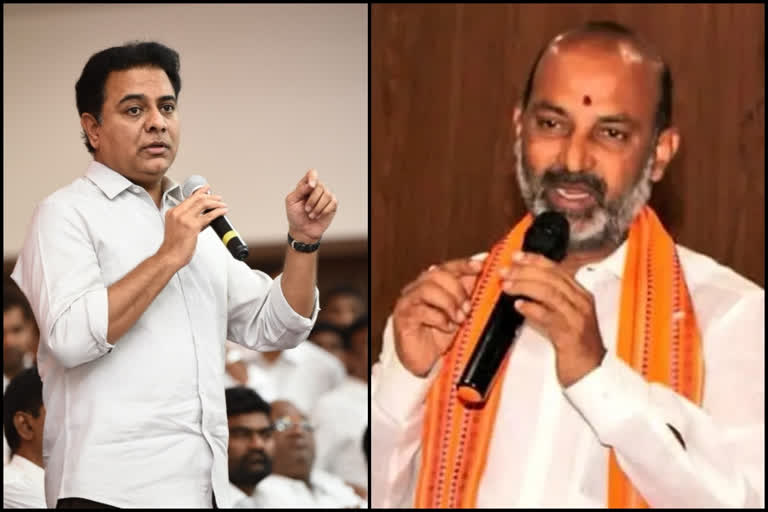 minister ktr warning to bandi sanjay and posted women video in twitter