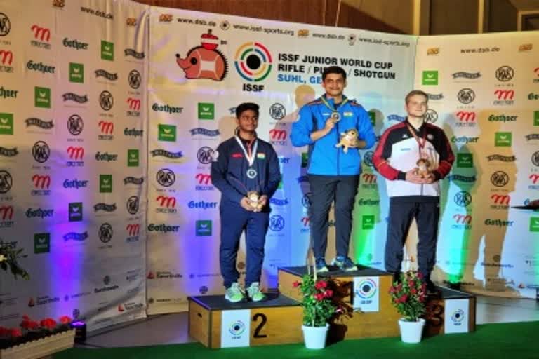 India bags seven medals  ISSF  India three gold in ISSF  आईएसएसएफ में तीन स्वर्ण  अंतर्राष्ट्रीय निशानेबाजी खेल महासंघ  आईएसएसएफ  जूनियर विश्व कप  International Shooting Sports Federation  ISSF  Junior World Cup