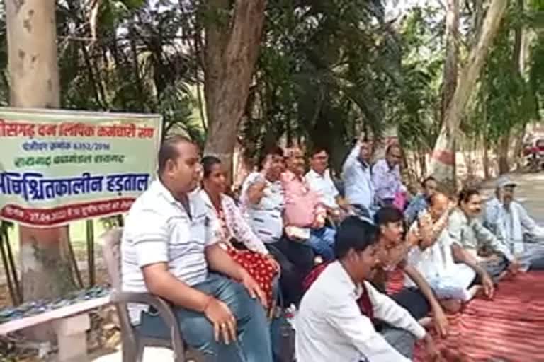 Forest department clerical union strike in Raigarh