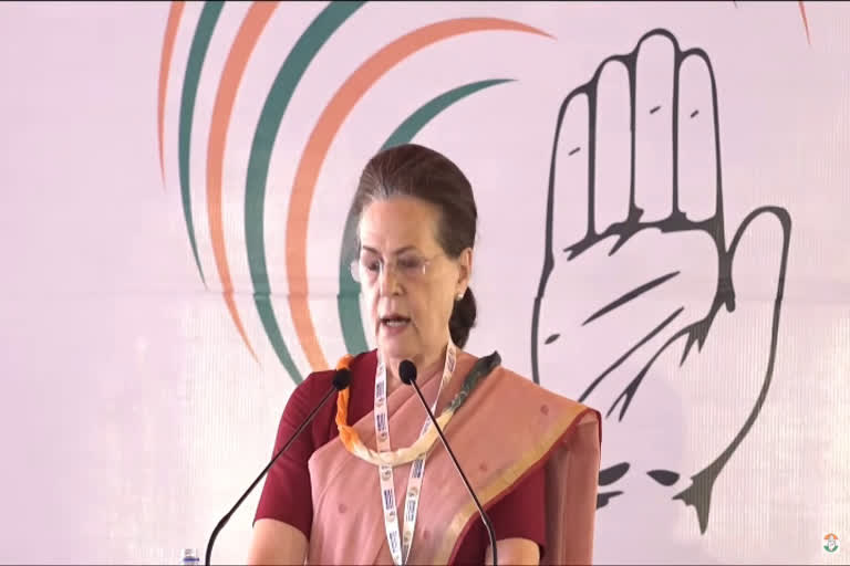 Sonia Gandhi in Congress Nav Sankalp Shivir