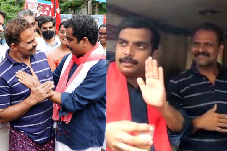 LDF candidate Dr Joe Joseph election campaign  എൽഡിഎഫ് സ്ഥാനാർഥി ഡോ ജോ ജോസഫ്  എൽഡിഎഫ് സ്ഥാനാർത്ഥി പര്യടനം  ഡോക്ടർ ജോ ജോസഫ് സ്ഥാനാർഥി പര്യടനം  ഡോ ജോ ജോസഫിനെ സ്വീകരിക്കാൻ രോഗികൾ  Patients to receive Dr Joe Joseph  സ്ഥാനാർഥി പര്യടനത്തിനിടെ ഒരു ചായകുടി