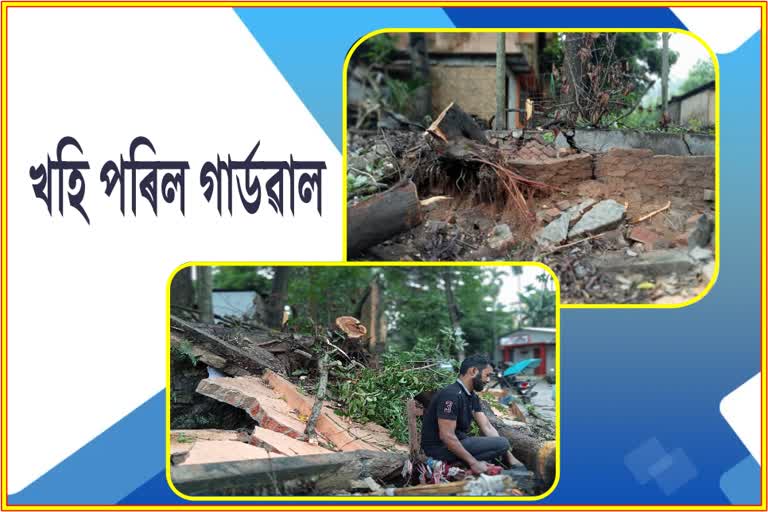 Guard wall collapses at Krishnanagar