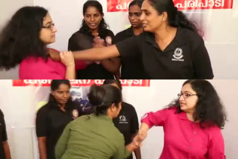 Pathanamthitta District Collector participated self defense training program  Divya S Iyer participated self defense training program  viral Collector Divya S Iyer Physical training  പത്തനംതിട്ട ജില്ല കലക്‌ടർ ദിവ്യ എസ് അയ്യർ  ദിവ്യ എസ് അയ്യർ കായികാഭ്യാസ പരിശീലനം  പാട്ടും നൃത്തവും മാത്രമല്ല കായികവും വഴങ്ങും  വൈറൽ കലക്‌ടർ ദിവ്യ എസ് അയ്യർ  പിണറായി സർക്കാർ വാർഷികാഘോഷം പത്തനംതിട്ട  സംസ്ഥാന സര്‍ക്കാർ ഒന്നാം വാര്‍ഷികാഘോഷം  എന്‍റെ കേരളം പ്രദര്‍ശന വിപണന മേള  പൊലീസിന്‍റെ സ്വയം പ്രതിരോധ പരിശീലന പരിപാടി  സ്വയം പ്രതിരോധ പരിശീലന പരിപാടിയിൽ പങ്കെടുത്ത് കലക്‌ടർ