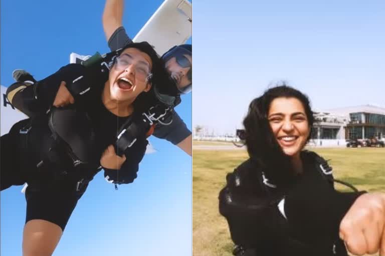 parvathy actress  parvathy thiruvothu sky dive video  parvathy thiruvothu video  parvathy thiruvothu latest news  പാര്‍വതി സ്‌കൈ ഡൈവ് വീഡിയോ  പാര്‍വതി തിരുവോത്ത്  നടി പാര്‍വതി