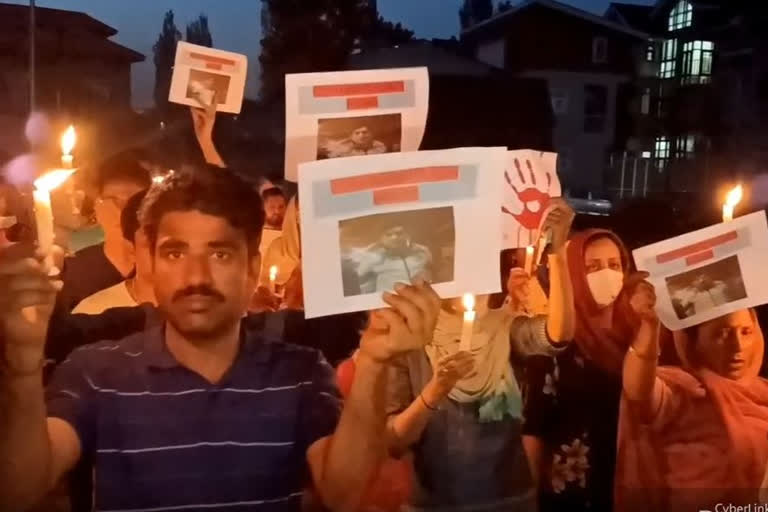 Protest candle light Rahul Bhatt Killing