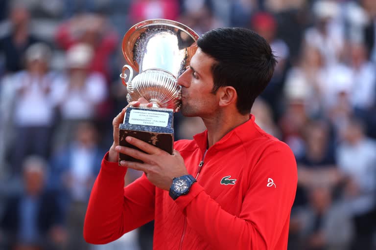 Novak Djokovic wins Italian Open  Italian Open  Novak Djokovic  Djokovic beat Stefanos Tsitsipas  Stefanos Tsitsipas  ഇറ്റാലിയന്‍ ഓപ്പണ്‍  ഇറ്റാലിയന്‍ ഓപ്പണ്‍ കിരീടം നൊവാക് ജോക്കോവിച്ച്  നൊവാക് ജോക്കോവിച്ച്  സ്റ്റെഫാനോസ് സിറ്റ്സിപാസ്