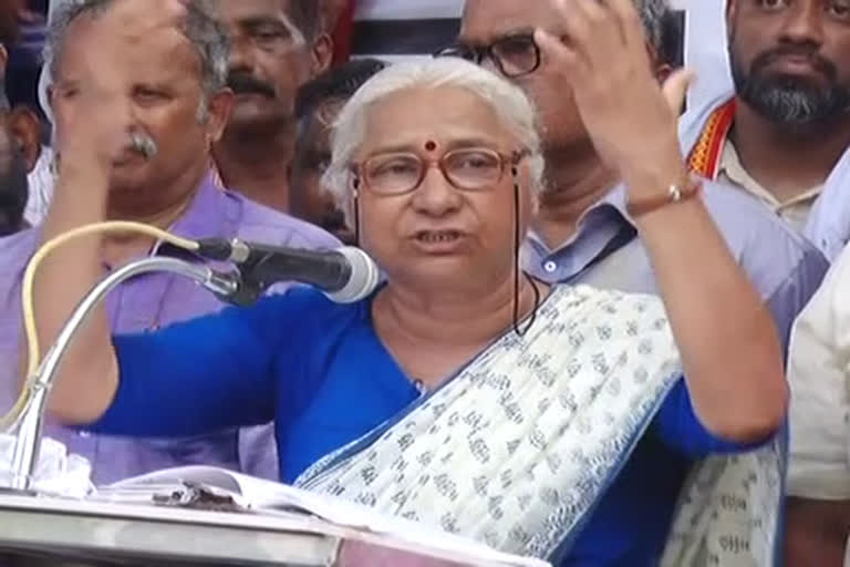 MEDHA PATKAR CRITICISE SILVER LINE PROJECT  MEDHA PATKAR AGAINST SILVER LINE  SILVER LINE PROJECT  സിൽവർലൈൻ പദ്ധതിയെ വീണ്ടും വിമർശിച്ച് മേധാ പട്‌കർ  കെ റെയിൽ പദ്ധതിയെ വിമർശിച്ച് മേധാ പട്‌കർ  കെ റെയിൽ പദ്ധതിക്കെതിരെ മേധാ പട്‌കർ