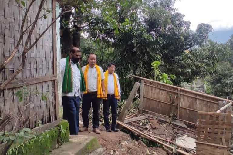 delegation of aasu visit areas affected by landslide in dima hasao