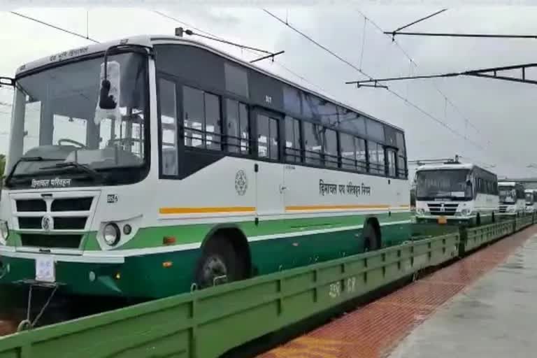 Indian Railways transporting Buses