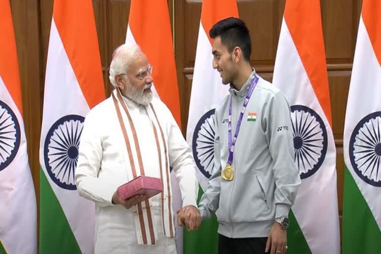 Lakshya Sen gifts Almora's Bal Mithai to PM Modi