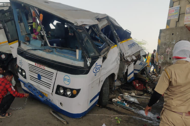 Truck and bus accident in Ajmer