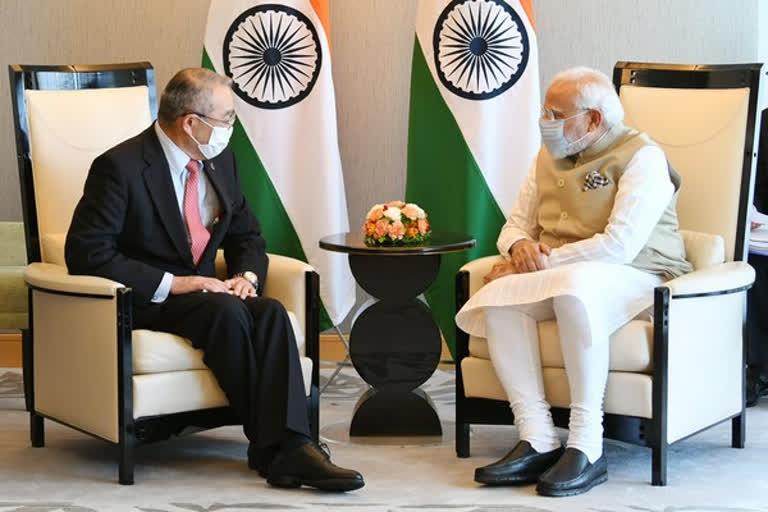 Prime Minister Narendra Modi met Chairman of NEC Corporation Nobuhiro Endo in Tokyo on Monday, as part of his two-day visit to the country, and discussed the Japanese multinational company's role in India's telecommunication sector