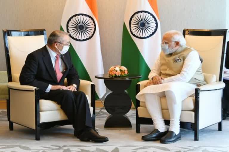 प्रधानमंत्री मोदी ने एनईसी प्रमुख से भेंट की , PM Modi and Nobuhiro Ando meeting in Tokyo