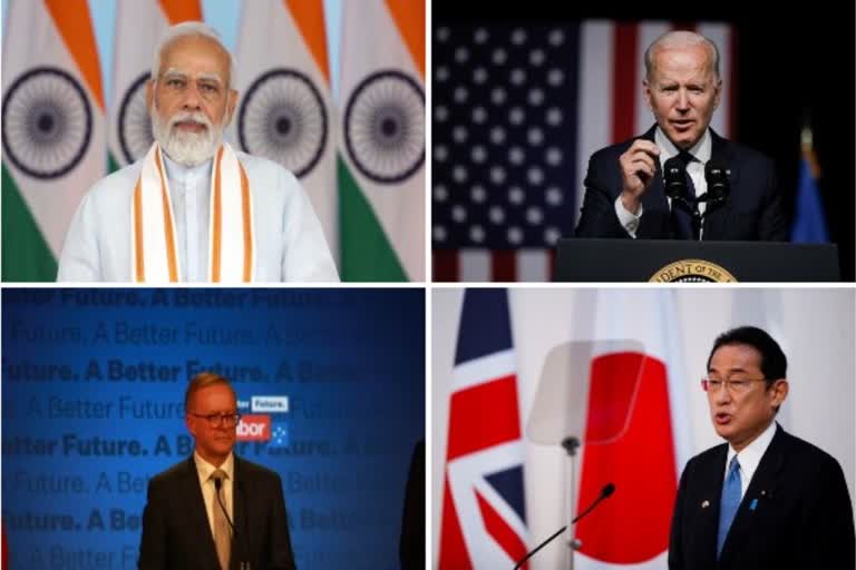 Quad leaders to exchange views on developments in Indo-Pacific  discuss global issues  developments in Indo Pacific  Quad leaders  ഇൻഡോ പസഫിക്കിലെ സംഭവവികാസങ്ങൾ ചർച്ച ചെയ്യാൻ ക്വാഡ് നേതാക്കൾ  ക്വാഡ് സംരംഭങ്ങളുടെ പുരോഗതി അവലോകനം  ക്വാഡ് ഉച്ചകോടി ആഗോള വിഷയങ്ങൾ ചർച്ച ചെയ്യാൻ ക്വാഡ് നേതാക്കൾ  ക്വാഡിലെ സഹകരണ നടപടികൾ  ക്വാഡ് ഉച്ചകോടി മുൻഗണന മേഖലകൾ