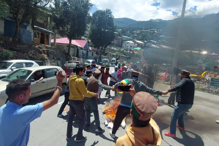 Youth Congress Protest in Kinnaur