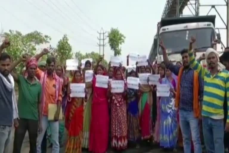 Villagers protest