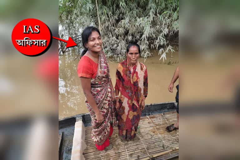 IAS Keerthi Jalli with a village woman