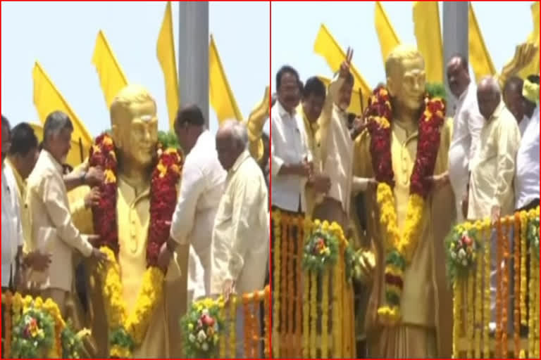 chandrababu tribute to ntr and speaks at ongole bus stand centre