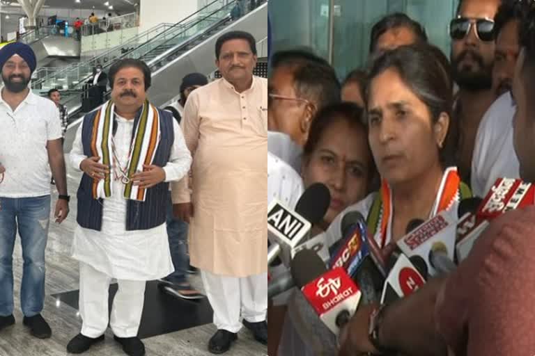 Rajeev Shukla and Ranjeet Ranjan in Raipur