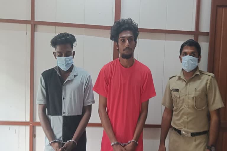 ganja seized and youth arrested in thiruvanathapuram  മുക്കാൽ കിലോ കഞ്ചാവുമായി യുവാക്കൾ പിടിയിൽ  കഞ്ചാവുമായി യുവാക്കൾ പിടിയിൽ  തിരുവനന്തപുരത്ത് യുവാക്കൾ കഞ്ചാവുമായി പിടിയിൽ  കാട്ടാക്കട സ്വദേശികളെ കഞ്ചാവുമായി എക്സൈസ് പിടിയിൽ