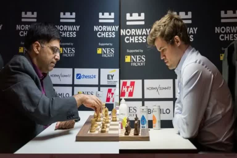 Viswanathan Anand beats Magnus Carlsen  Norway Chess  Viswanathan Anand wins  Indian Chess updates  ലോക ചാമ്പ്യൻ മാഗ്നസ് കാൾസണെ തോല്‍പ്പിച്ച് വിശ്വനാഥൻ ആനന്ദ്  വിശ്വനാഥൻ ആനന്ദ്  മാഗ്നസ് കാൾസണ്‍  നോർവേ ചെസ്സ്