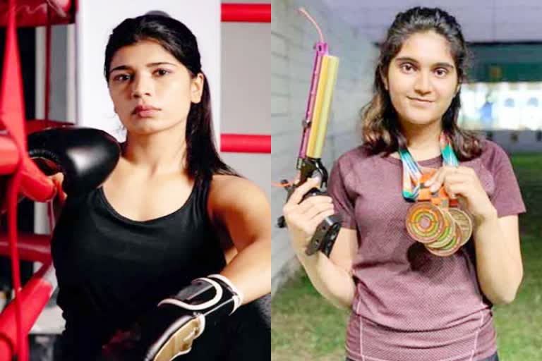 Nikhat Zareen and Esha Singh  Who is Nikhat Zareen  Who is Esha Singh  Nikhat Zareen Boxer  तेलंगाना सरकार  Telangana government  विश्व मुक्केबाजी चैंपियन निकहत जरीन  खेल समाचार  बॉक्सिंग न्यूज  Boxing News  Sports News  आईएसएसएफ जूनियर विश्व कप  ISSF Junior World Cup