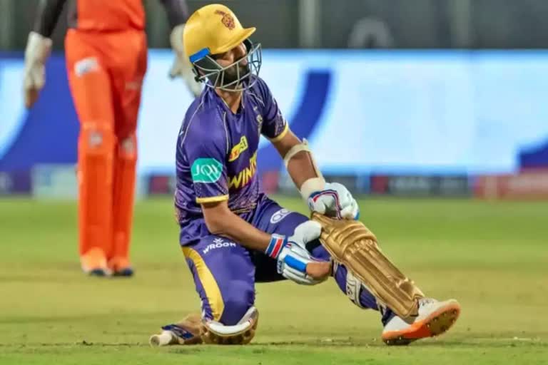 Ajinkya Rahane hamstring injury  Ajinkya Rahane  IPL 2022  Kolkata Knight Riders  Team india  भारतीय टेस्ट टीम  बल्लेबाज अजिंक्य रहाणे  अजिंक्य रहाणे चोटिल  आईपीएल 2022  कोलकाता नाइट राइडर्स  मांसपेशियों में खिंचाव