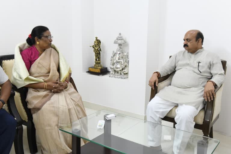 Bihar DCM Renu Devi today meet Chief minister Basavaraj Bommai