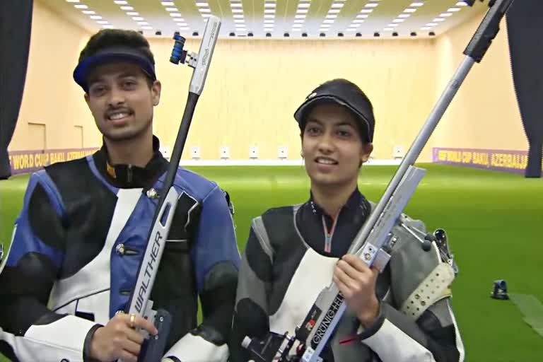 Shooting World Cup  Swapnil  Ashi  gold  50m rifle  3p mixed  Baku  second  ISSF  आईएसएसएफ विश्व कप राइफल  पिस्टल  शॉटगन  50 मीटर राइफल  थ्री पोजीशन  स्वप्निल कुसाले  आशी चौकसी