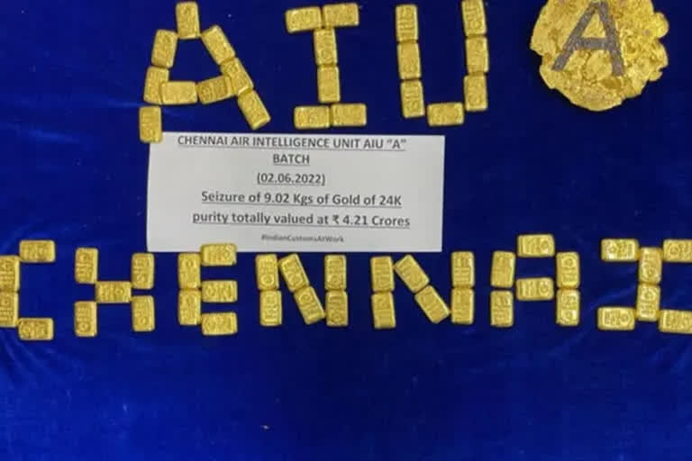 60 gold bars worth Rs 4.21 crore seized from aircraft toilet at Chennai Int'l Airport
