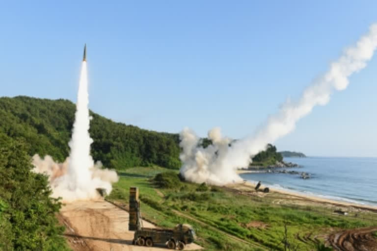 US and South Korea fire missiles to sea, North Korea launches Missiles, North Korea missiles test, North Korea Missiles news, ಸಮುದ್ರಕ್ಕೆ ಕ್ಷಿಪಣಿಗಳ ಉಡಾವಣೆ ಹಾರಿಸಿದ ಯುಎಸ್ ಮತ್ತು ದಕ್ಷಿಣ ಕೊರಿಯಾ, ಉತ್ತರ ಕೊರಿಯಾ ಕ್ಷಿಪಣಿ ಉಡಾವಣೆ, ಉತ್ತರ ಕೊರಿಯಾ ಕ್ಷಿಪಣಿಗಳ ಪರೀಕ್ಷೆ, ಉತ್ತರ ಕೊರಿಯಾ ಕ್ಷಿಪಣಿಗಳ ಸುದ್ದಿ,