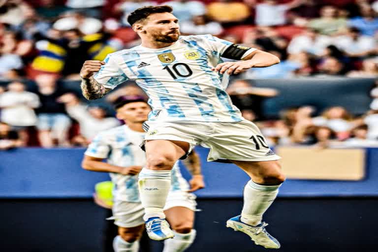 football match  Friendship football match  lionel Messi  Argentina  Puskas  five goals  लियोनल मेस्सी  मैत्री फुटबॉल मैच  अर्जेन्टीना  अंतरराष्ट्रीय पुरुष फुटबॉल