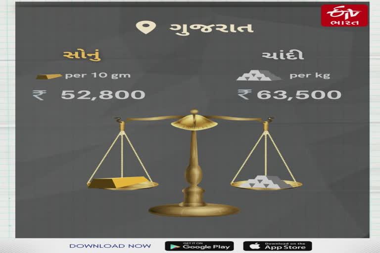 Gold Silver Price in Gujarat : સોનાની કિંમત ઉપર ને ચાંદીની નીચે