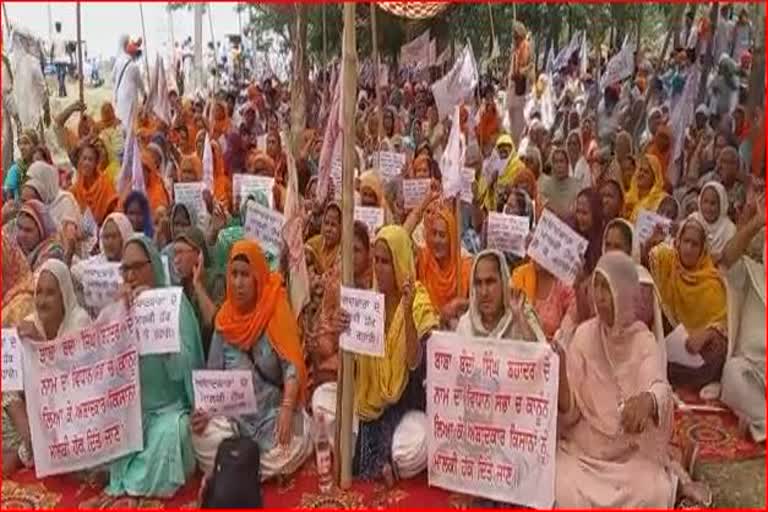 Dharna by farmers organizations outside the house of Rural Development Minister Kuldeep Dhaliwal