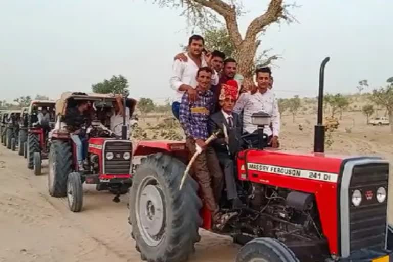 farmer son procession on 51 tractors