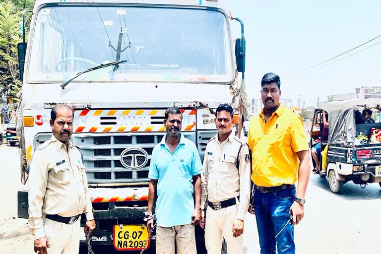 Theft trailer loaded with iron recovered in Bhilai