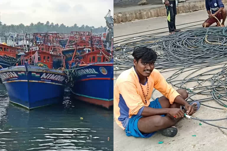 trawling ban in kerala  fishermen in trouble due to trawling ban  restriction in fishing in the time of trawling  സംസ്ഥാനത്ത് ഇന്നലെ അര്‍ധരാത്രി മുതല്‍ ട്രോളിംഗ് നിരോധനം  ട്രോളിംഗ് നിരോധനം  കേരളത്തില്‍ ട്രോളിംഗ് നിരോധനം