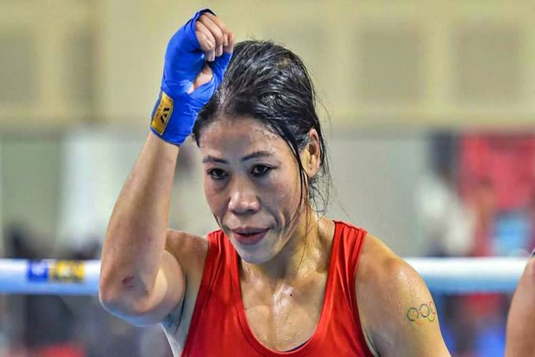 Mary kom  commonwealth games  selection trials  mary kom pulls out  एमसी मैरीकॉम  अनुभवी भारतीय मुक्केबाज  राष्ट्रमंडल खेल  पैर में चोट  ट्रायल के बीच में ही हटीं