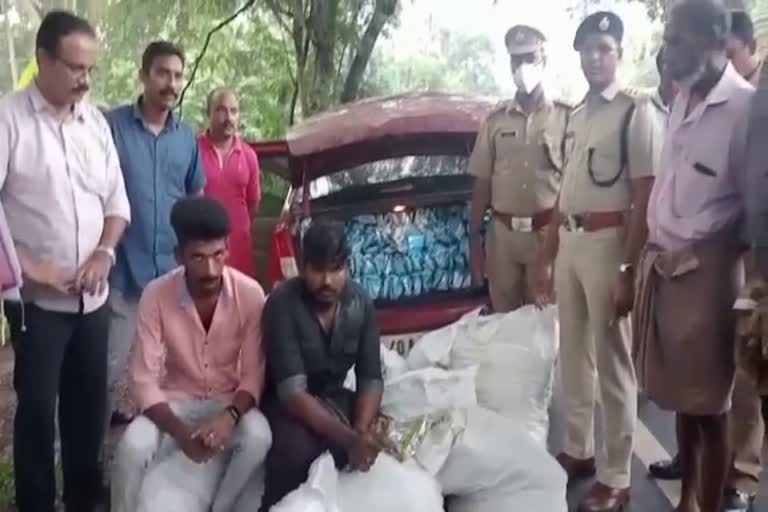 Two arrested for possession of banned tobacco products  നിരോധിത പുകയില ഉല്‍പന്നങ്ങള്‍ കടത്താന്‍ ശ്രമം  നിരോധിത പുകയില ഉല്‍പന്നങ്ങള്‍  banned tobacco products