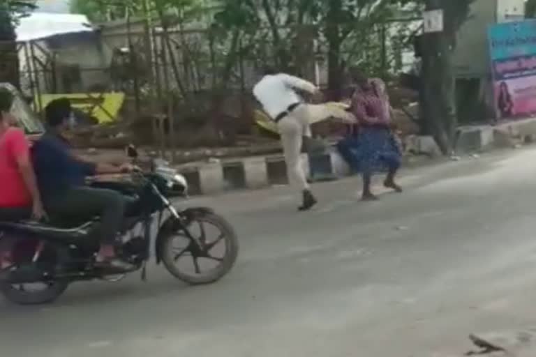 Viral video: Traffic cop suspended for kicking a drunk man in AP