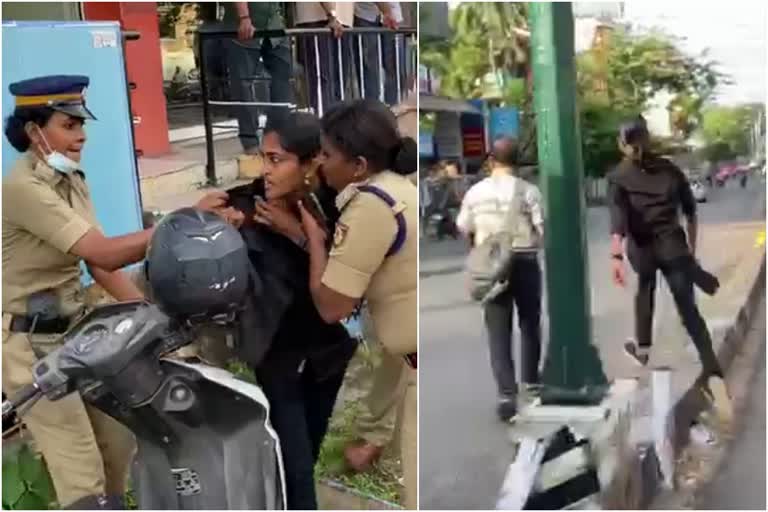 protests against cm pinarayi vijayan  മുഖ്യമന്ത്രിക്കെതിരെ തലസ്ഥാനത്തും പ്രതിഷേധം  മുഖ്യമന്ത്രിക്കെതിരായ ജലപീരങ്കിയും കണ്ണീര്‍ വാതകവും പ്രയോഗിച്ച് പൊലീസ്  Protests against cm pinarayi vijayan in thiruvananthapuram