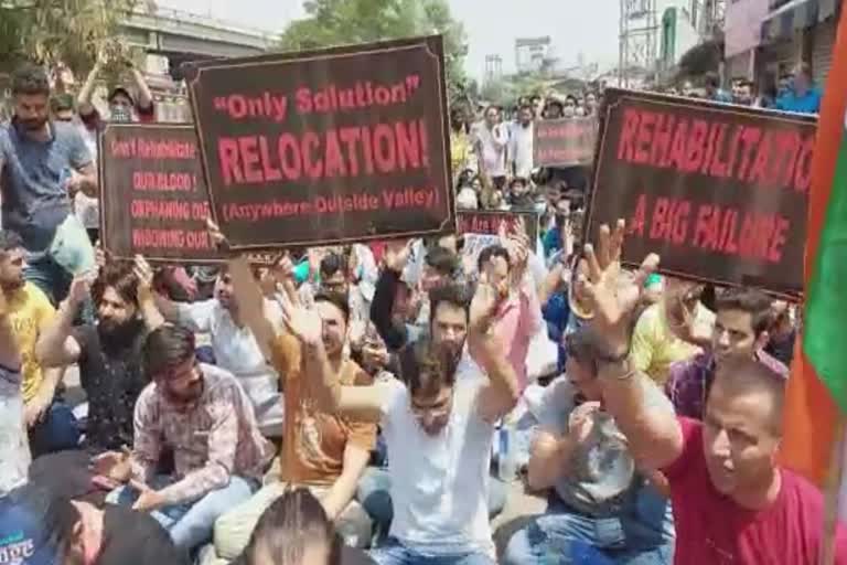 pm-package-pandit-employees-protest-in-jammu-demand-relocation