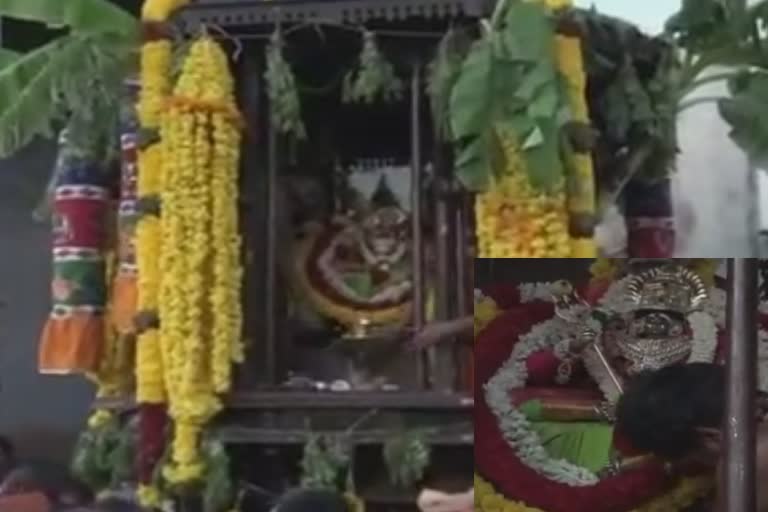 தேனி வீரபாண்டி கௌமாரியம்மன் கோயில் தேரோட்டம்..